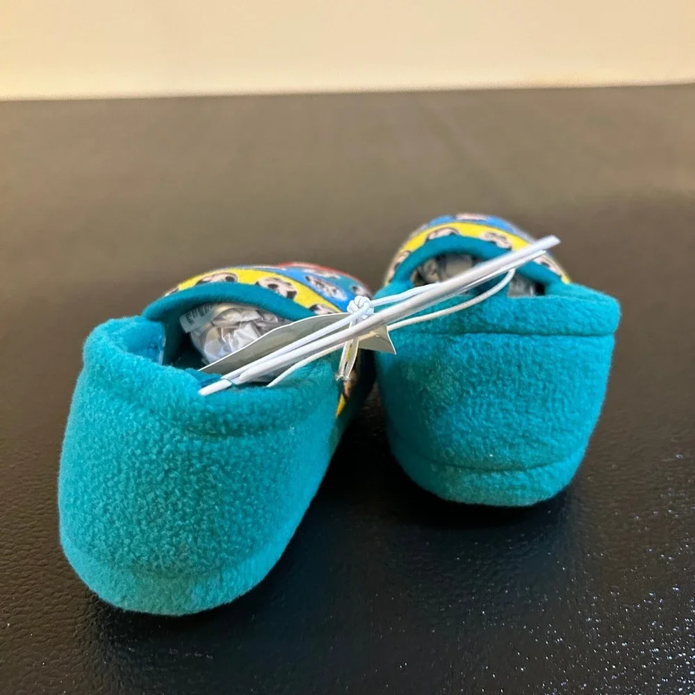 Disney Mickey Mouse Slippers Kids Size 7/8 Blue Fleece Slip On Cozy Character